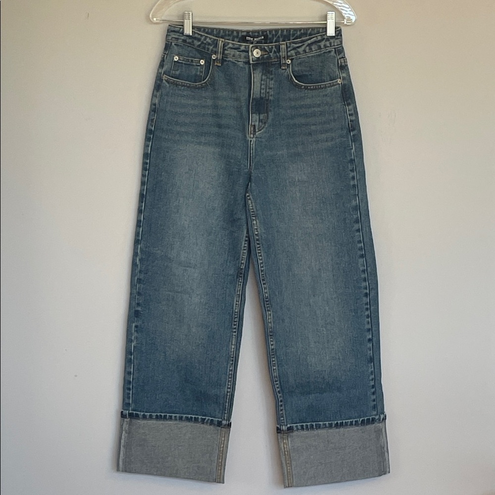 Steve Madden Noelie Blue Denim Cuffed Jeans